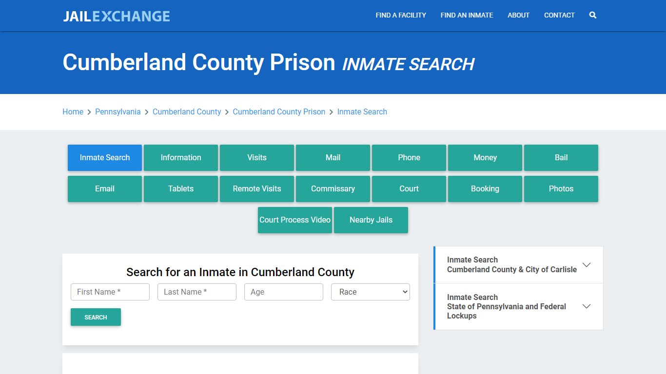 Cumberland County Prison, PA Inmate Search: Roster & Mugshots