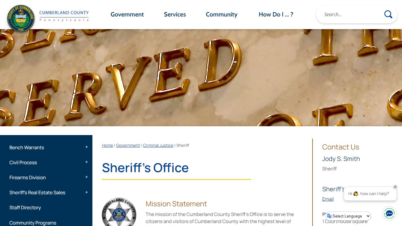 Sheriff's Office | Cumberland County, PA - Official Website