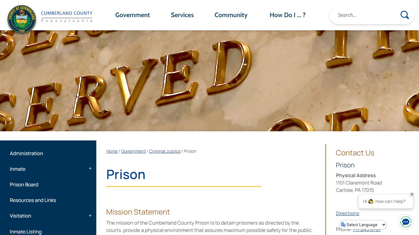 Prison | Cumberland County, PA - Official Website